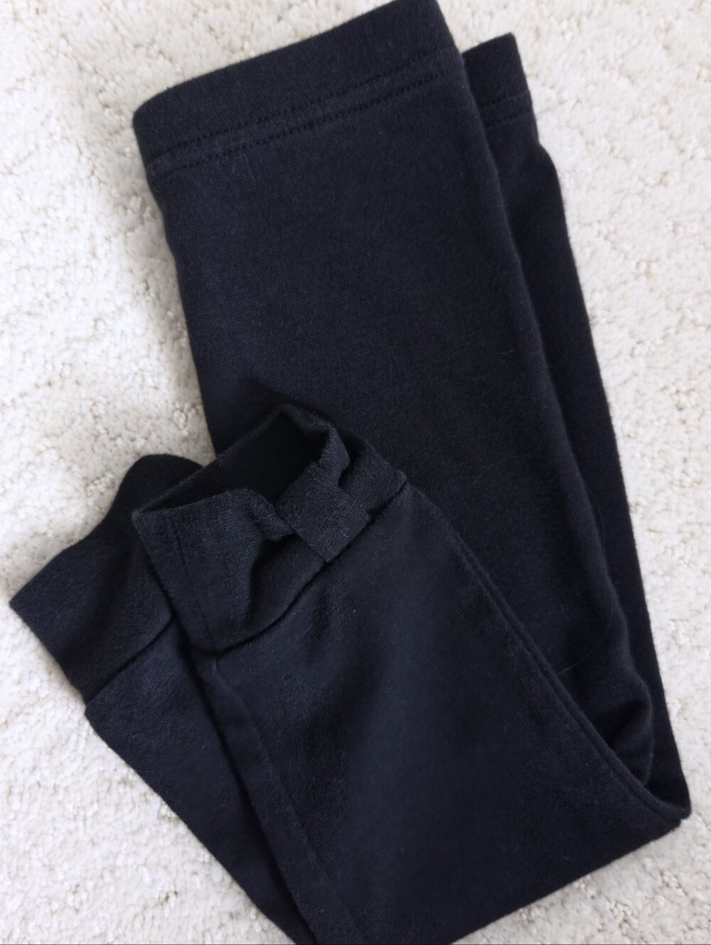 Habitual Girls Black Stretch Knit Leggings With Cuff Detail Size 24M